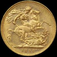 1895 Melbourne Veiled Head Sovereign Unc