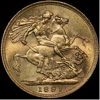 1897 Sydney Veiled Head Sovereign good EF