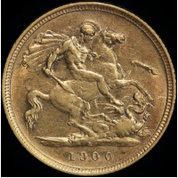 1900 Sydney Veiled Head Half Sovereign good VF