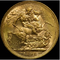 1898 Melbourne Veiled Head Sovereign good EF