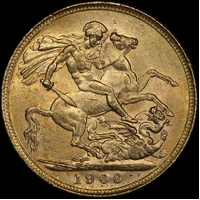 1900 Perth Veiled Head Sovereign Extremely Fine