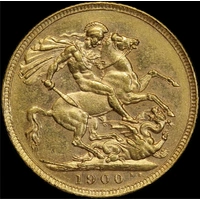 1900 Perth Veiled Head Sovereign good EF