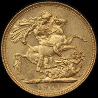 1901 Sydney Veiled Head Sovereign about Unc