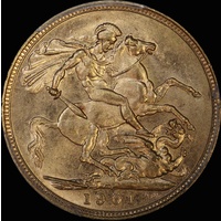 1901 Perth Veiled Head Sovereign Unc (PCGS MS62+)