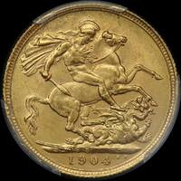 1904 Sydney Edward VII Sovereign Choice Unc (PCGS MS63)