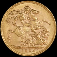 1904 Melbourne Edward VII Sovereign good EF