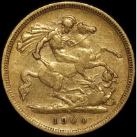 1900 Sydney Veiled Head Half Sovereign Very Fine