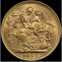 1905 Melbourne Edward VII Sovereign good EF