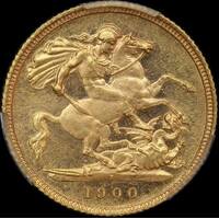 1900 Sydney Veiled Head Half Sovereign good VF