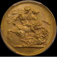 1907 Melbourne Edward VII Sovereign Choice Unc (PCGS MS64)