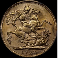 1908 Perth Edward VII Sovereign Unc (PCGS MS62)