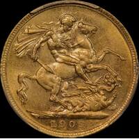 1909 Melbourne Edward VII Sovereign PCGS MS61
