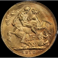 1910 Perth Edward VII Sovereign Unc (PCGS MS62)