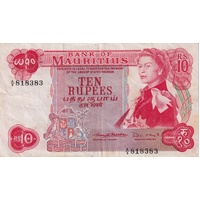 Mauritius 1967 10 Rupees Pick#31 about EF
