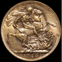 1915 Perth George V Large Head Sovereign good EF