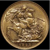 1924 Perth George V Large Head Sovereign good VF
