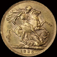 1925 Perth George V Large Head Sovereign EF