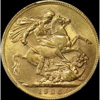 1926 Perth George V Large Head Sovereign PCGS AU58