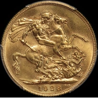 1928 Perth Sovereign Choice Unc (PCGS MS64)