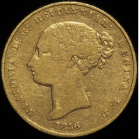 1856 Sydney Mint Type I Half Sovereign Fine