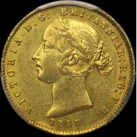 1858 Sydney Mint Type II Half Sovereign PCGS AU55