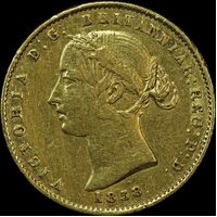 1858 Sydney Mint Type II Half Sovereign good VF