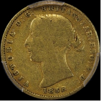 1858 Sydney Type II Half Sovereign SOVRREIGN Legend Error PCGS VG10