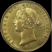 1859 Sydney Mint Type II Half Sovereign PCGS AU58