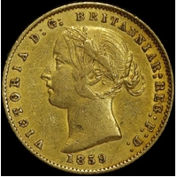 1859 Sydney Mint Type II Half Sovereign about VF