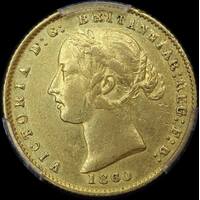 1860 Sydney Mint Type II Half Sovereign PCGS AU53