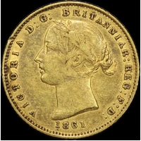 1861 Sydney Mint Type II Half Sovereign about VF