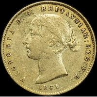 1861 Sydney Mint Type II Half Sovereign good Fine