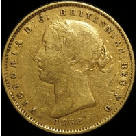 1862 Sydney Mint Type II Half Sovereign about Fine