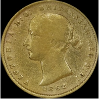 1862 Sydney Mint Type II Half Sovereign Very Good