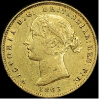 1863 Sydney Mint Type II Half Sovereign Very Fine