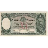 1933 One Pound Riddle/Sheehan R28 about EF