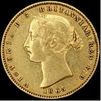 1865 Sydney Mint Type II Half Sovereign good Very Fine