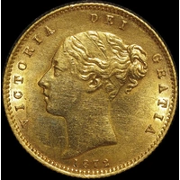 1872 Sydney Young Head Half Sovereign about EF
