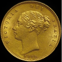 1872 Sydney Young Head Half Sovereign Extremely Fine