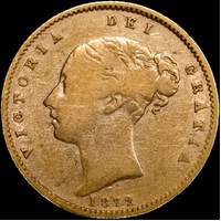 1872 Sydney Young Head Half Sovereign Fine