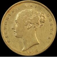 1872 Sydney Young Head Half Sovereign Very Fine