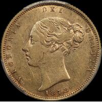 1873 Melbourne Young Head Half Sovereign PCGS AU50
