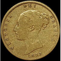 1873 Melbourne Young Head Half Sovereign Fine