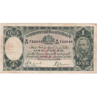 1933 One Pound Riddle/Sheehan R28 Very Fine