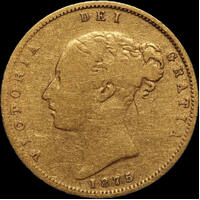 1875 Sydney Young Head Half Sovereign Fine