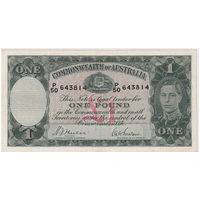 1938 One Pound Sheehan/McFarlane R29 about EF