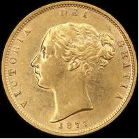 1877 Melbourne Young Head Half Sovereign PCGS AU55