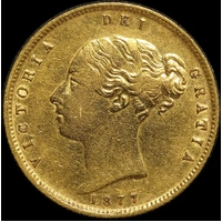 1877 Melbourne Young Head Half Sovereign Very Fine