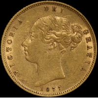 1877 Melbourne Young Head Half Sovereign Extremely Fine
