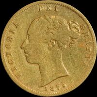 1879 Sydney Young Head Half Sovereign Fine